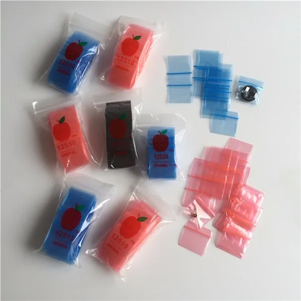 YURUI Eco Custom Mini Ziplock Baggies Design Mix Printed Jewelry Pouch Reclosable Plastic Small Zip Lock Bags with Apple Brand