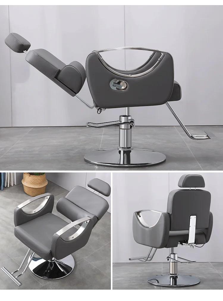 Hot Selling Salon Furniture Reclining Barber Chair Adjustable Golden