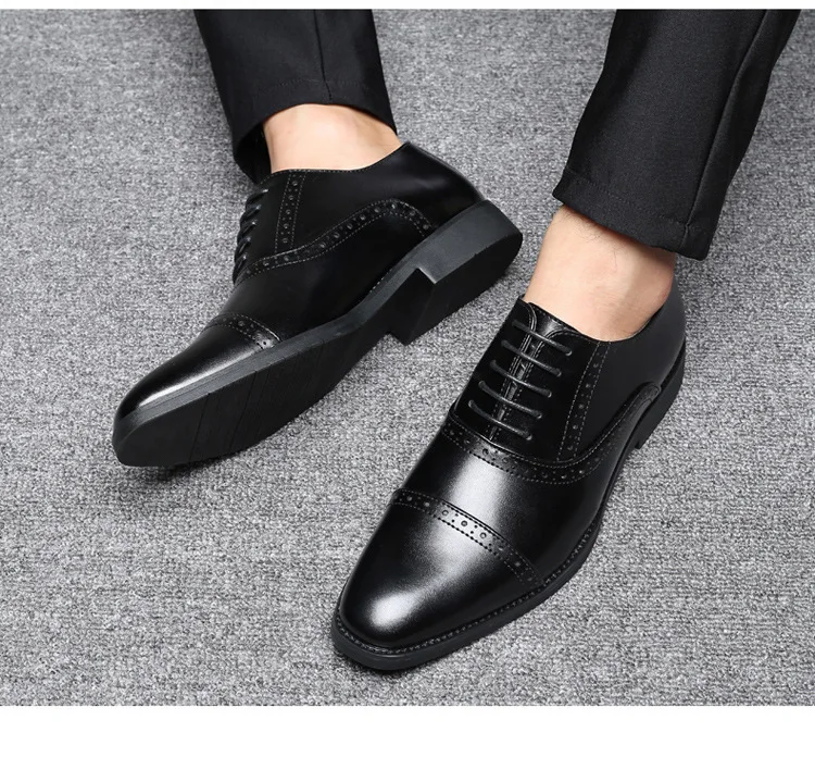 Ample Oxford Men Dress Shoes Comfortable Lace Up Black Dress Shoes