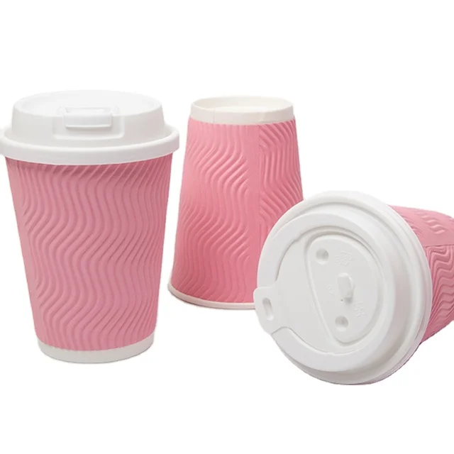 Factory Direct Wholesale Coffee Triple Walled Disposable Cups Ripple Wall Paper Cup