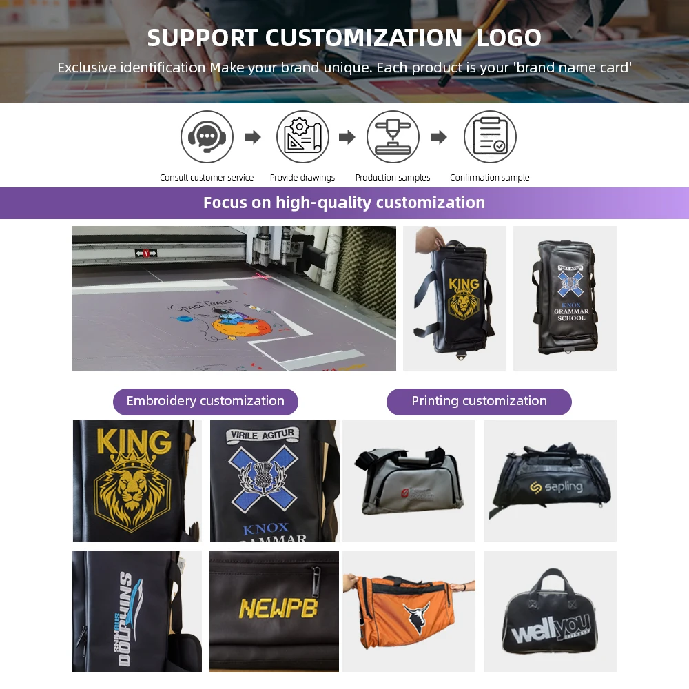 Large Capacity Gym Sport Duffel Bag Lightweight Canvas with Custom Logo ...