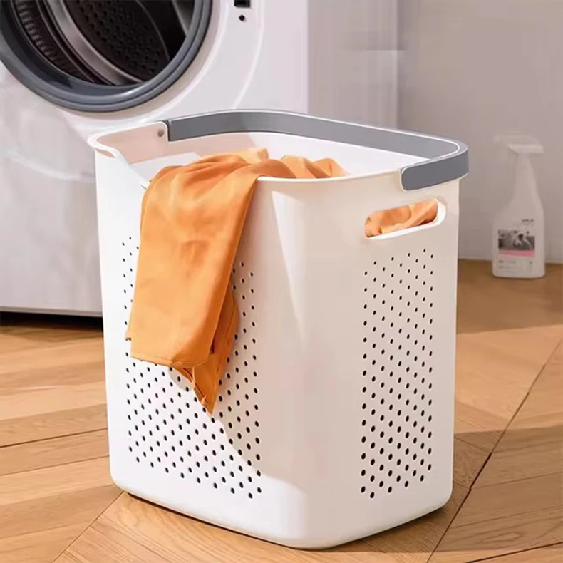 High Quality Large Rolling Laundry Hamper Plastic Storage Basket with Stand for Wardrobe Use and Clothing Storage details