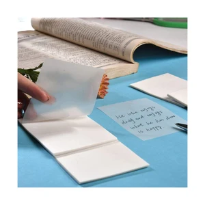Transparent Self-Adhesive Waterproof Clear Sticky Notes Memo Pad PET Paper Material Customized Logo Size School Office Home Gift
