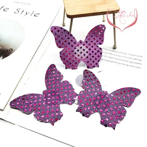 Women's Disposable Sexy Breast Petals Butterfly Sequin Invisible Anti-Exposure Seamless Breast Covers Breathable Accessories