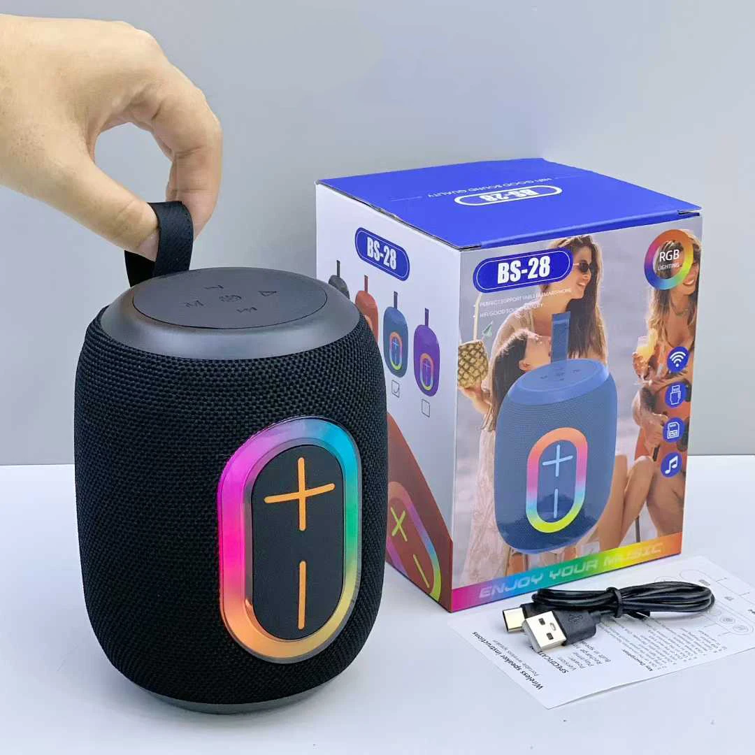 BS-28 ポータブル小型ステレオサブウーファー 無線BTスピーカー