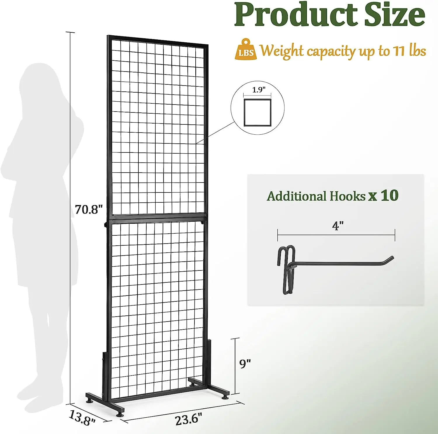 Bocheng Wall Mounted Display Grid Explained Black Wire Grid Display