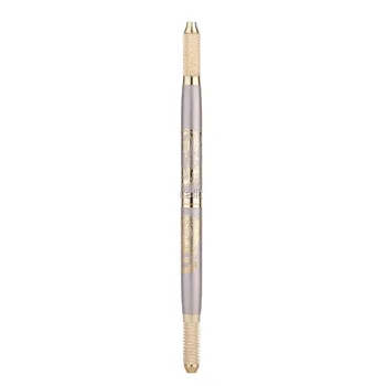 12pin Blade Needles+Golden Tebori 3D Pen Microblading Tattoo Machine For Permanent Makeup Eyebrow Tattooing Manual Guns