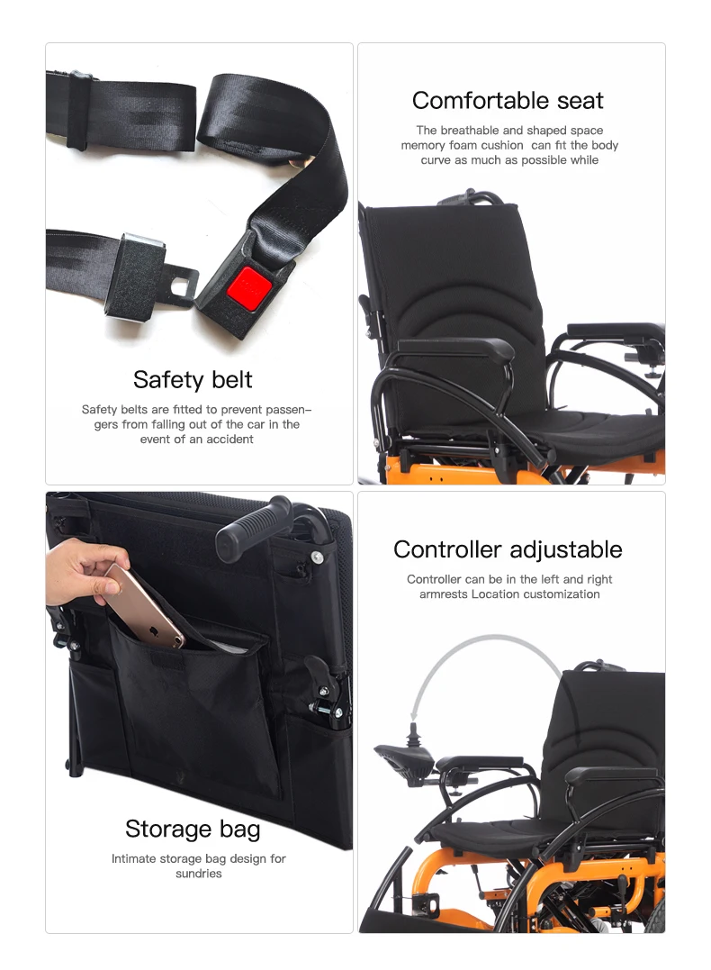 Cheapest Portable Folding Lightweight Power Wheelchair Motorized Electric Wheelchair For Disable