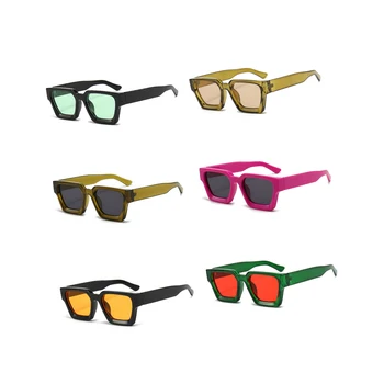 Wholesale Thick Frame Square Vintage Eyewear Polarized lenses women men 2024 Custom logo shades Protection Promotion Glasses