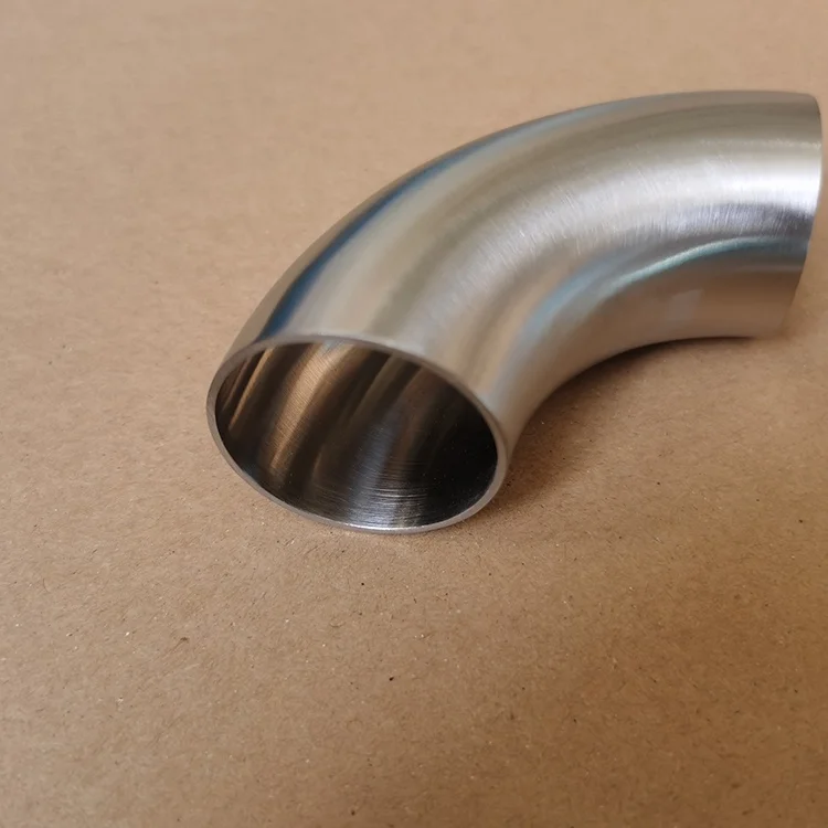 3A SMS DIN 304 316L Sanitary Stainless Steel Pipe Fitting 90 Degree Butt Welded Bends Pipe Elbow