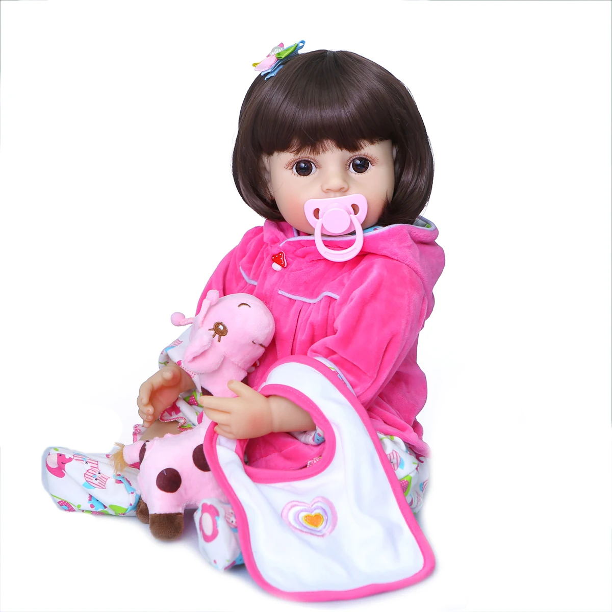 ZIYIUI Reborn Puppenkleidung Giraffen-Design | 5-teiliges Set Für 20-22 Zoll (50-55 Cm) Reborn Puppen | Weiches Baumwoll-Set Mit Hut, Mantel, Hose, Socken & Schuhen