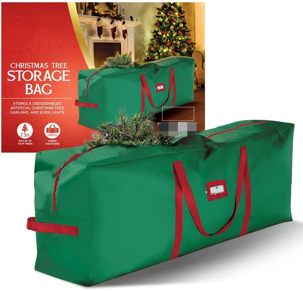 Waterproof Heavy Duty Christmas Tree Storage Bag With Card Slot And