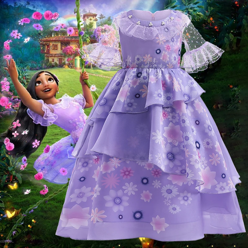 Encanto Isabella Purple Girl Dress Long 