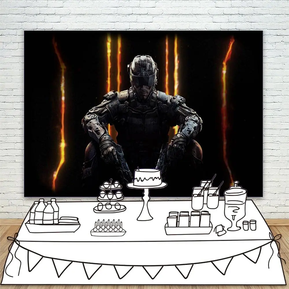 Call of Duty Modern Warfare Backdrop 7x5ft Happy Birthday Video Game Black  Ops Background for Boy Birthday Party Vinyl Backdrops, image size:1000x1000