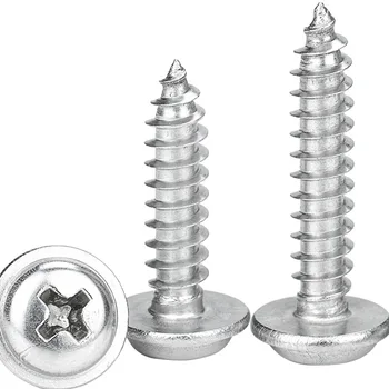 PWA Nickel-Plated Steel Cross Round Head Self-Tapping Screw Disc M2/M3/M3.5/M4 Meson Measurement System with Gasket