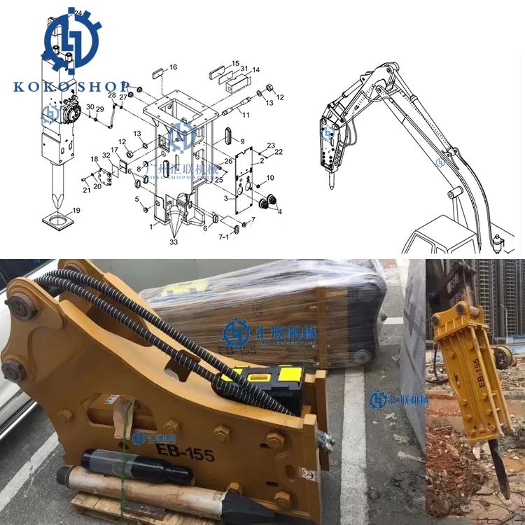 30 Ton Excavator Side Type MSB Jack Hammer Silence SB121 Hydraulic Rock Breaker for Backhoe Loader