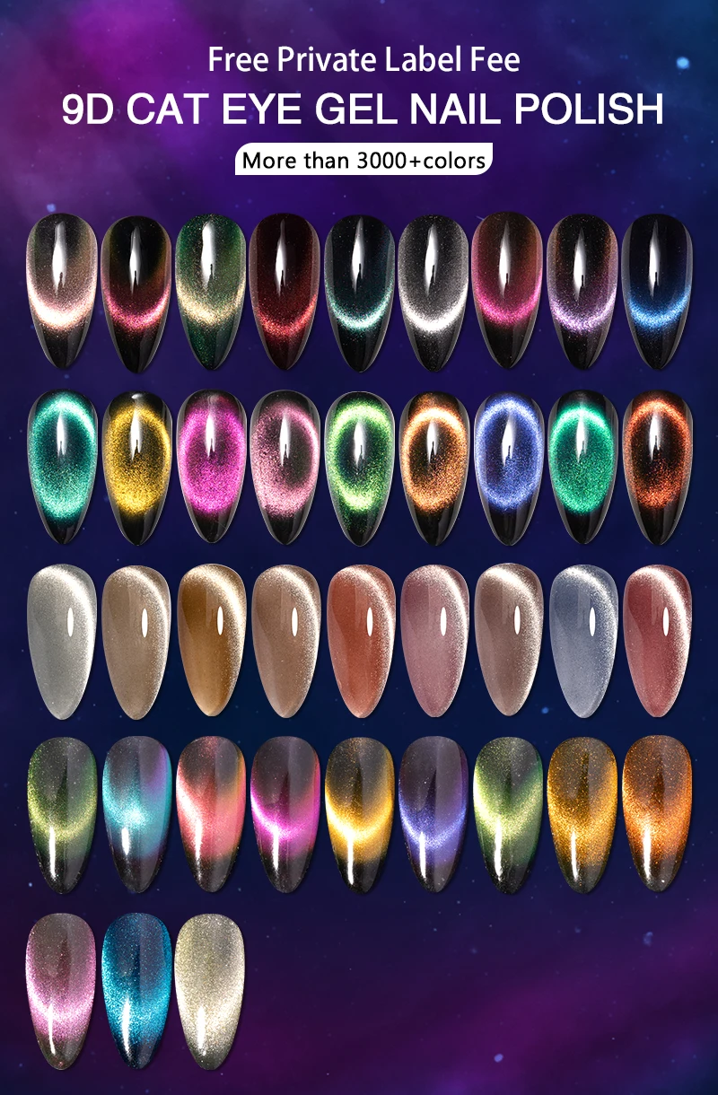 2024 Hot Selling OEM Semi Transparent Water Light Cateye Gel Nail Polish Moonlight Ceramic Cat Eye Gel factory