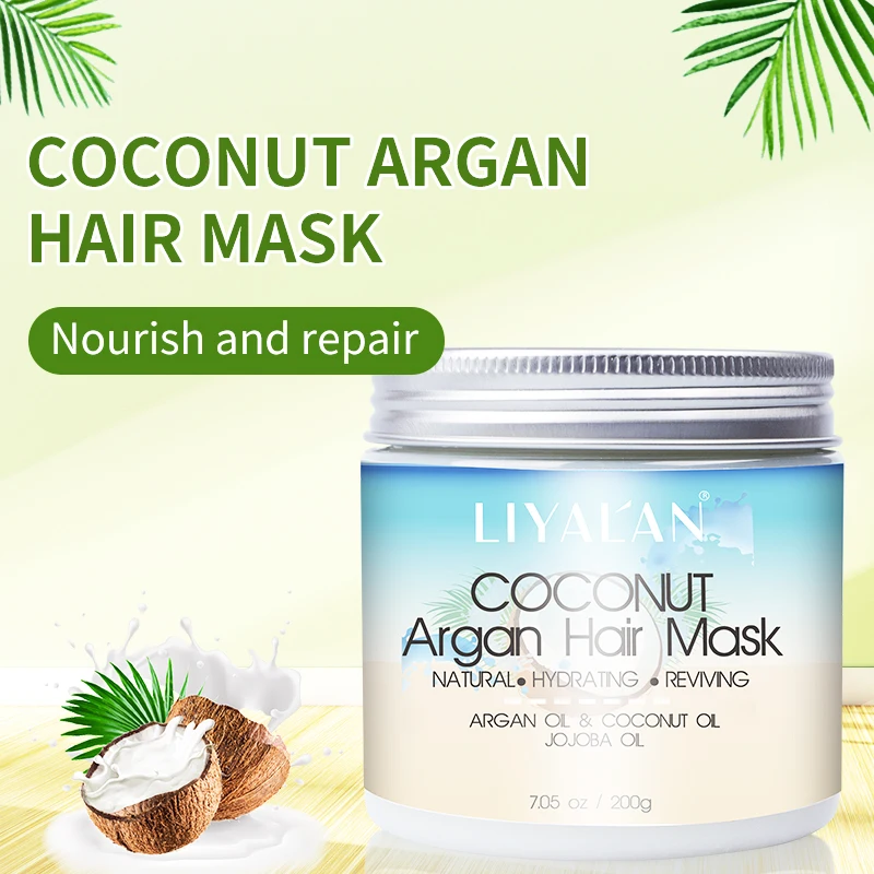 Профессиональный уход за волосами натуральный органический кератин коллаген кокосовое аргановое масло упругая восстанавливающая маска для волос