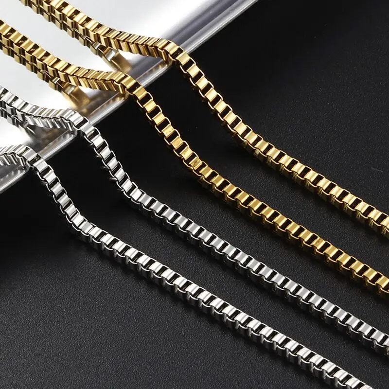 2mm Italian Diamond Cut Box Chain Necklace Gold Plated - Main Image