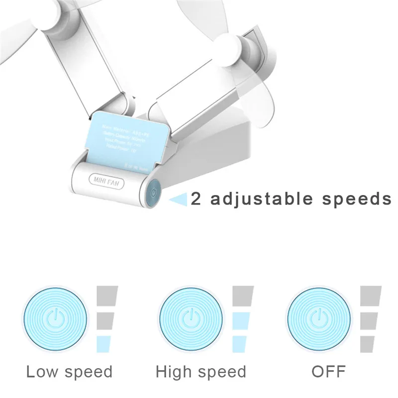 Домашний дорожный двойной портативный Перезаряжаемый небольшой складной мини-вентилятор