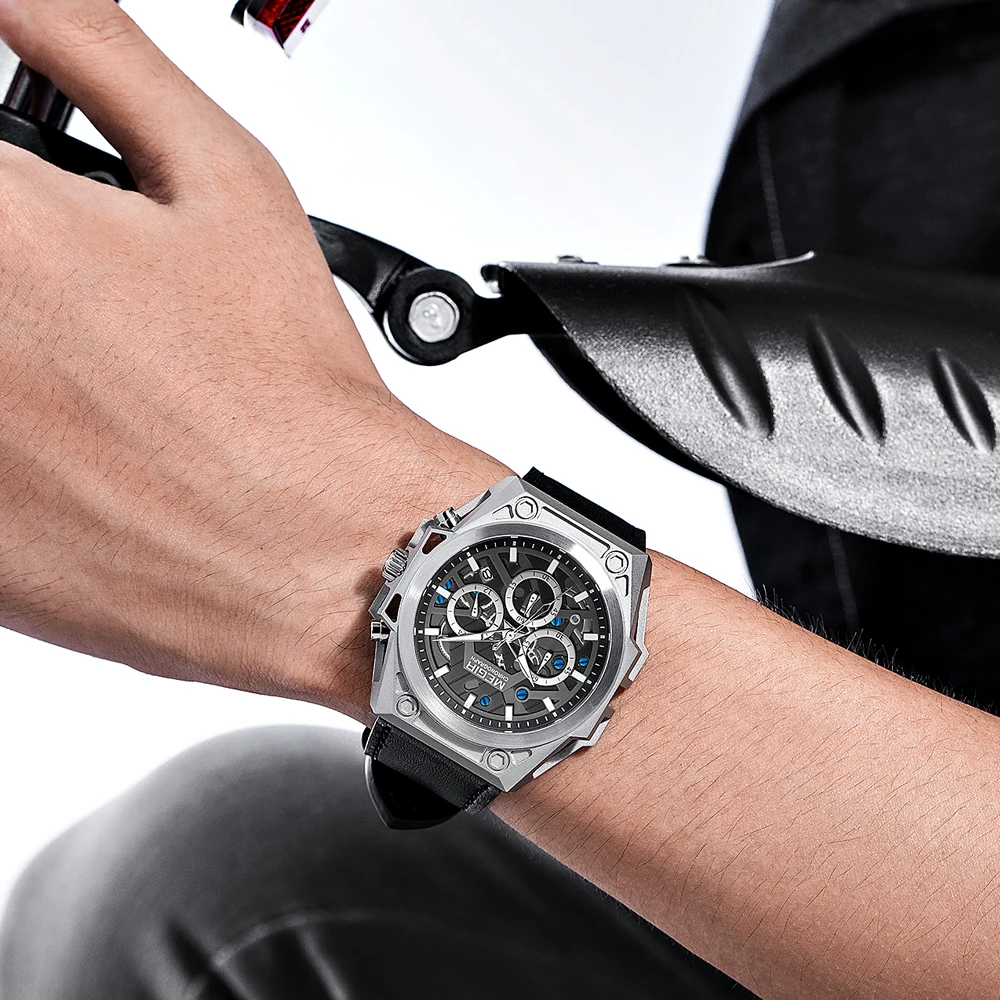 Luxury Men's Watch MEGIR 4220 Stainless Steel Chronograph