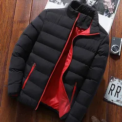 2021 зимняя мужская куртка Erkek Mont, модная мужская куртка с воротником-стойкой, Мужская однотонная плотная куртка, пальто, мужская одежда