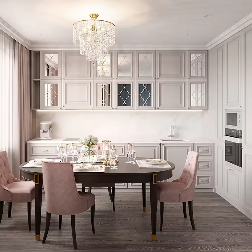 Modern Style Small Kitchens Modular Kitchen Cabinets Melamine  Cheap Price Wooden Cabinets Kitchen cabinet luxury