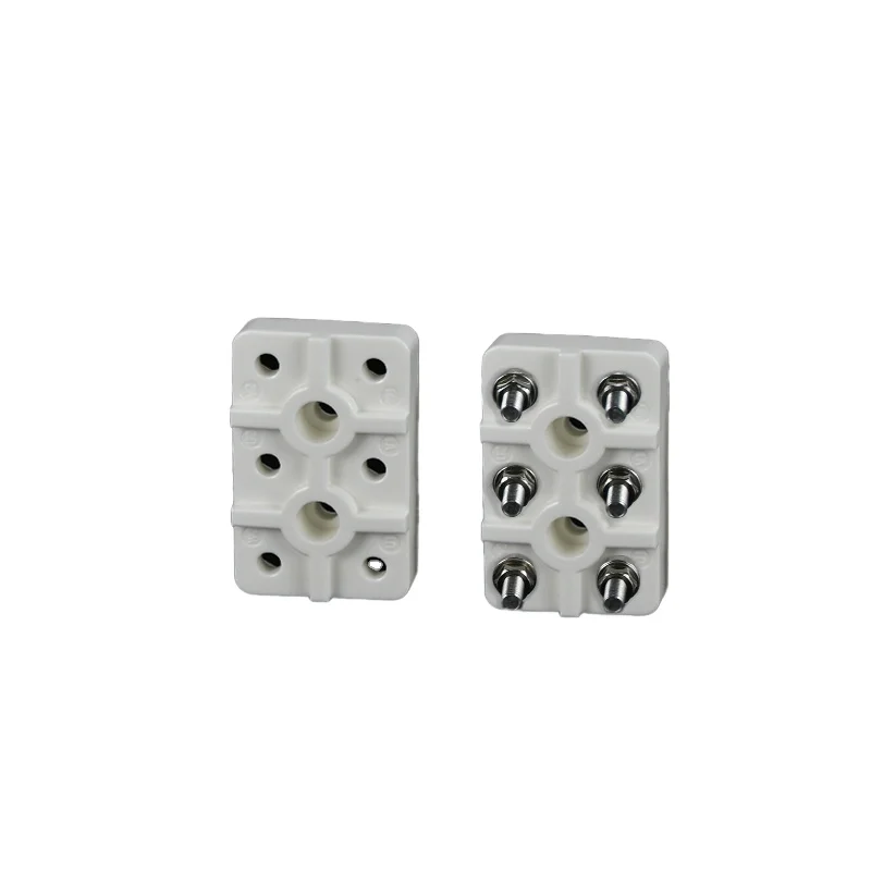 3 Way Terminal Blocks, High Temperature Porcelain Ceramics Terminal Connector Fo