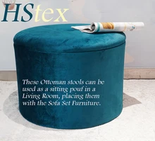 Customized 2026 Hot Sale Reliable Quality Furniture Velvet Round Pouf Ottoman Unique Foot Stool