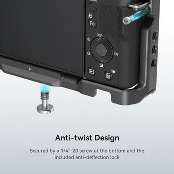 SMALLRIG ZV-E10 Cage with Silicone Handle and Built-in Threaded Holes, Cold Shoe and Quick Release Plate for Sony ZV-E10-3538B detail image
