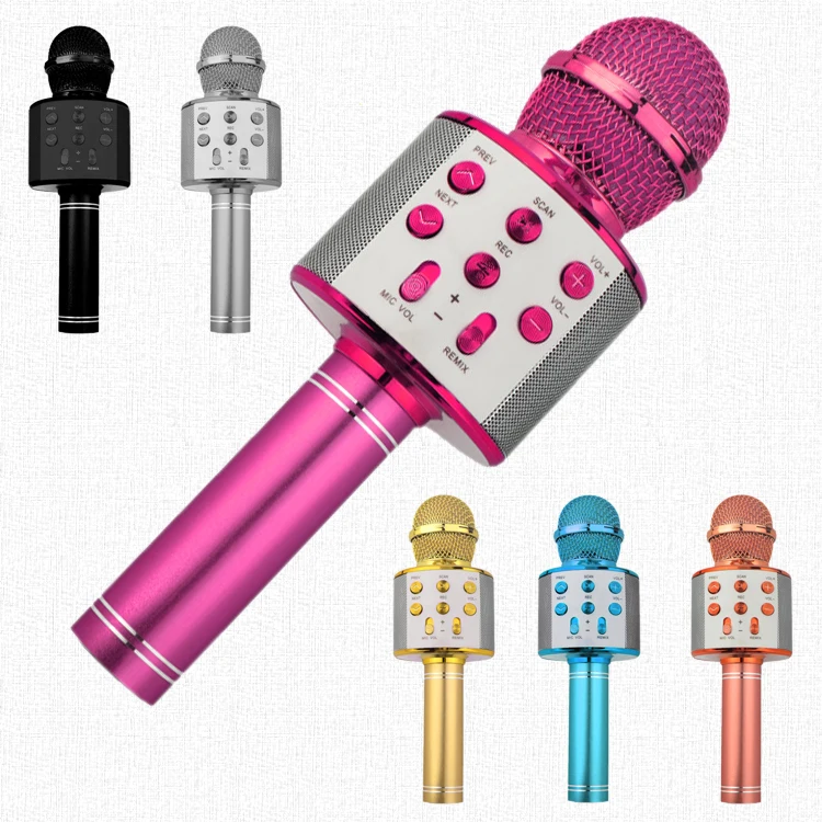 Ws858 Professional Wireless Handheld Microphone Kids Speaker Karaoke Mic Music Player Singing