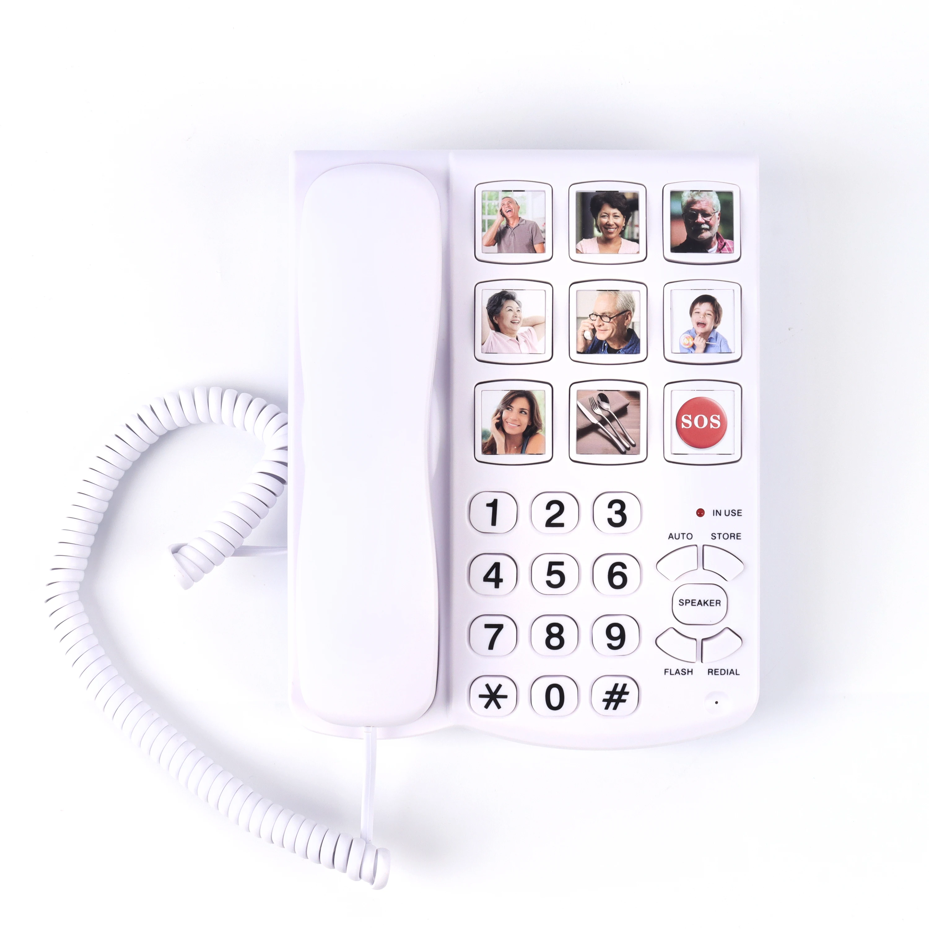 Big Button Large Number With Photos Desktop Landline Phone For Elder Child One Touch Dial Emergency Call Corded Telephones