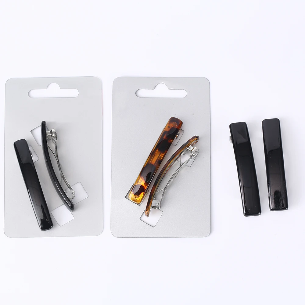 Элегантная заколка во французском стиле автоматическая для волос с черной черепаховой раковиной средних и толстых