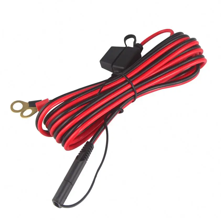 Quick Connector Sae Plug to Ring Terminal Dc Power With Fuse Holder Clamp Car Motorcycle Battery Charger Cable