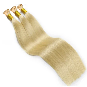 Wholesale I-tip Raw Virgin Plus Hair Extensions Vendor Cuticle Aligned Real Russian Keratin K Itip I Tip Human Hair Extensions