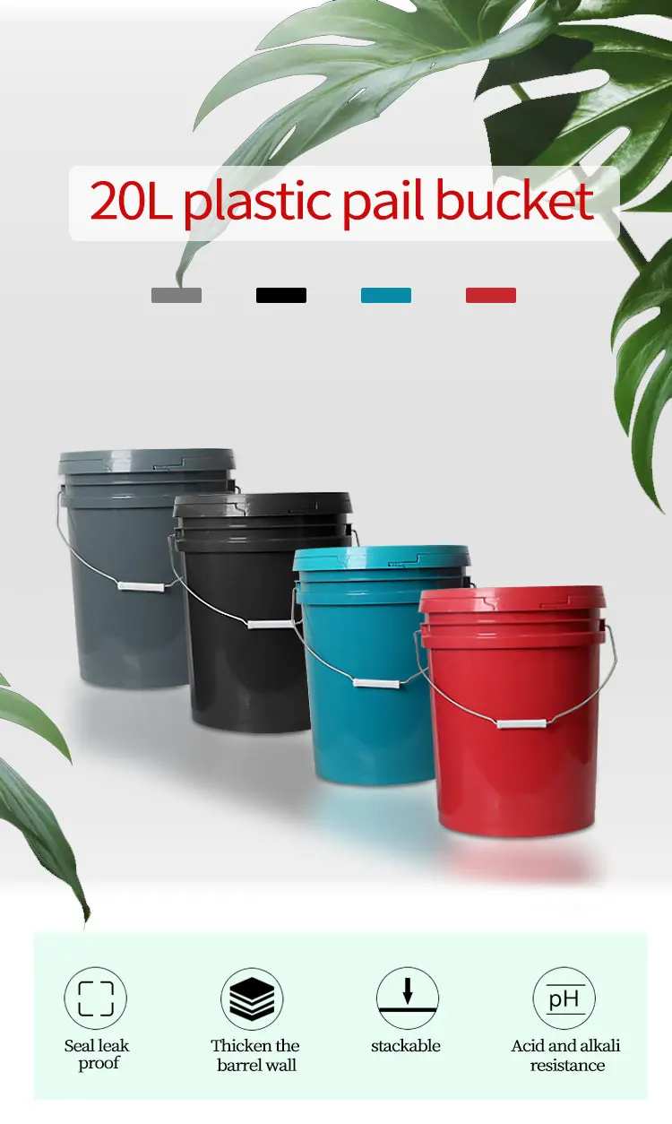 5 Gallon 20l Bucket With Printed Logo Plastic Watertight Bucket Plastic