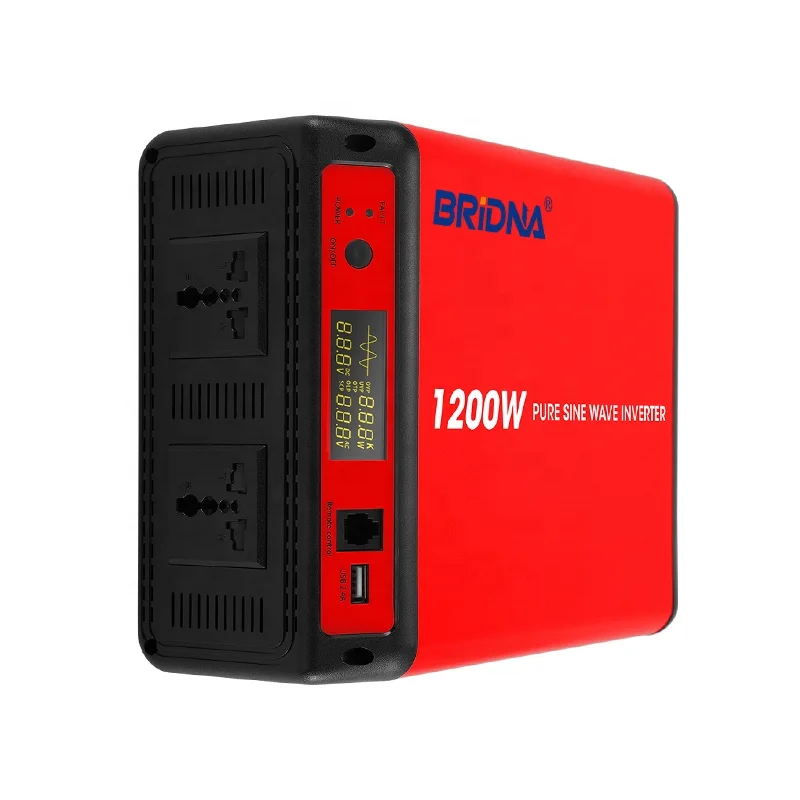 2024 Intelligent 12V Dc to 100V 110V 230V Ac 1200Watt Current Power Inverter for RV