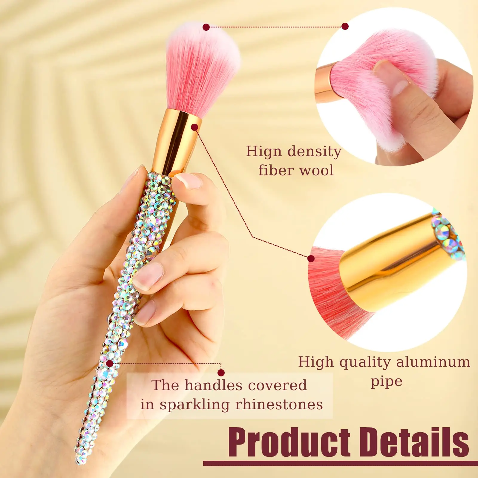 12 Pieces Rhinestone Makeup Brushes Set Crystal Blending Liquid Foundation Powder Concealer Eye Shadows Make up Beauty Tool