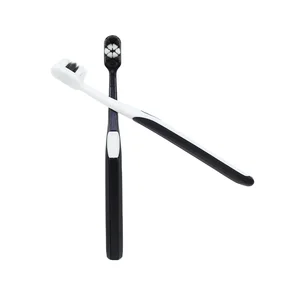 Oral Dental Couple Toothbrush Black and White Super Soft Bristles Great Quality Plastic Tooth Brush Private Label