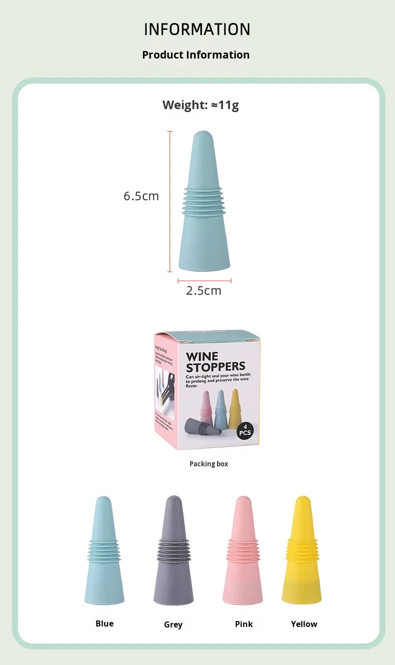 Eco-Friendly Reusable Silicone Wine Stoppers with Leak-Proof & Airtight Seal Caps manufacture