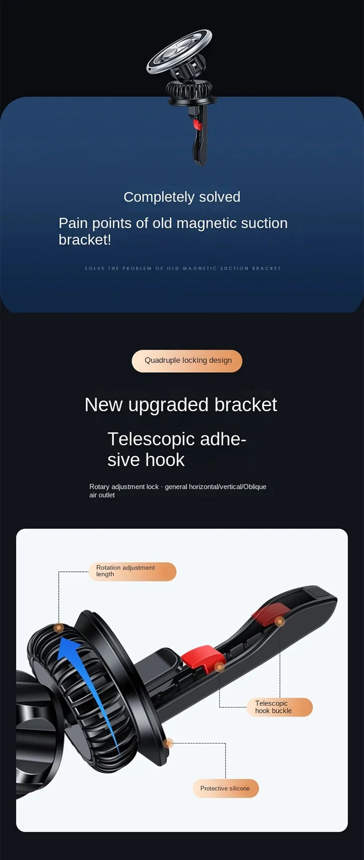 Metal güçlü manyetik anti-sonbahar araba hava çıkış braketi iPhone için 360 rotasyon araba Mini hava çıkışı cep telefon tutucu destekler
