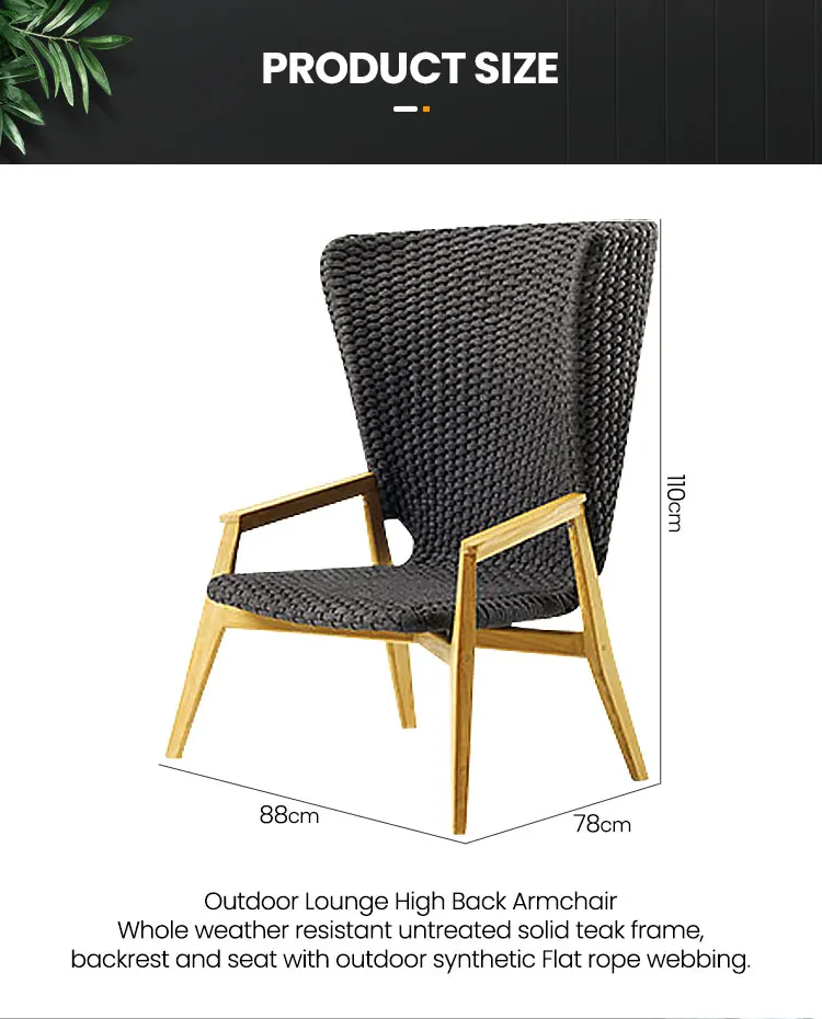 New Design Garden Furniture Modern Style Hotel Leisure Solid Teak Wood