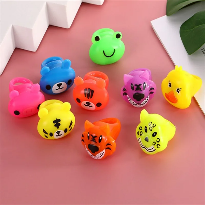 Different Shapes Soft Silicone Ring Flash Fluorescent Lamp LED Finger Jelly Rings Children Toys