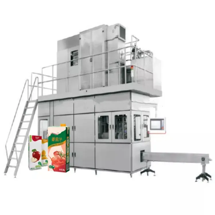 3000BPH 1000ML Juice and Milk Carton Box Filling and Packing Machine