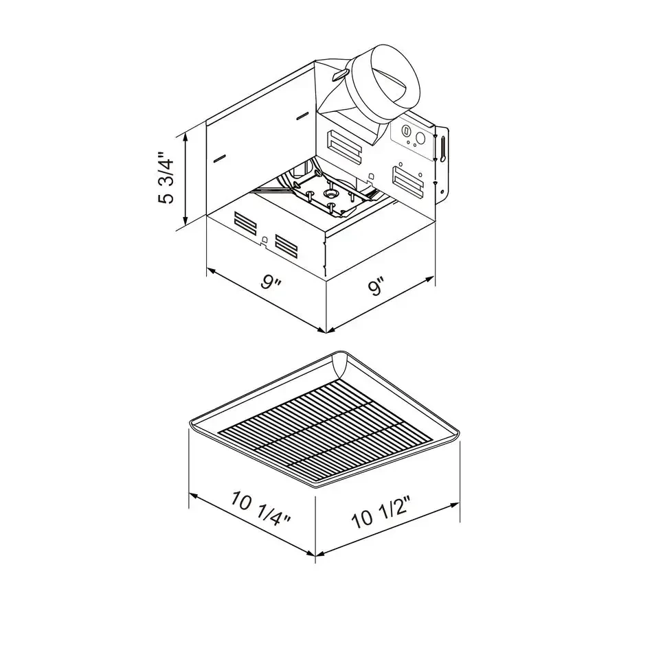 Ceiling Mounted Ventilation Exhaust Fan Humidity Sensor Ventilation
