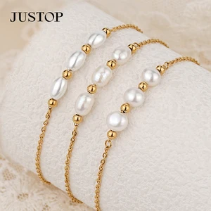 Wholesale Custom PVD 18K 24K Gold Natural Pearl Shell Freshwater Earrings Bracelet Fashion Jewelry Luxury Pearl Necklace
