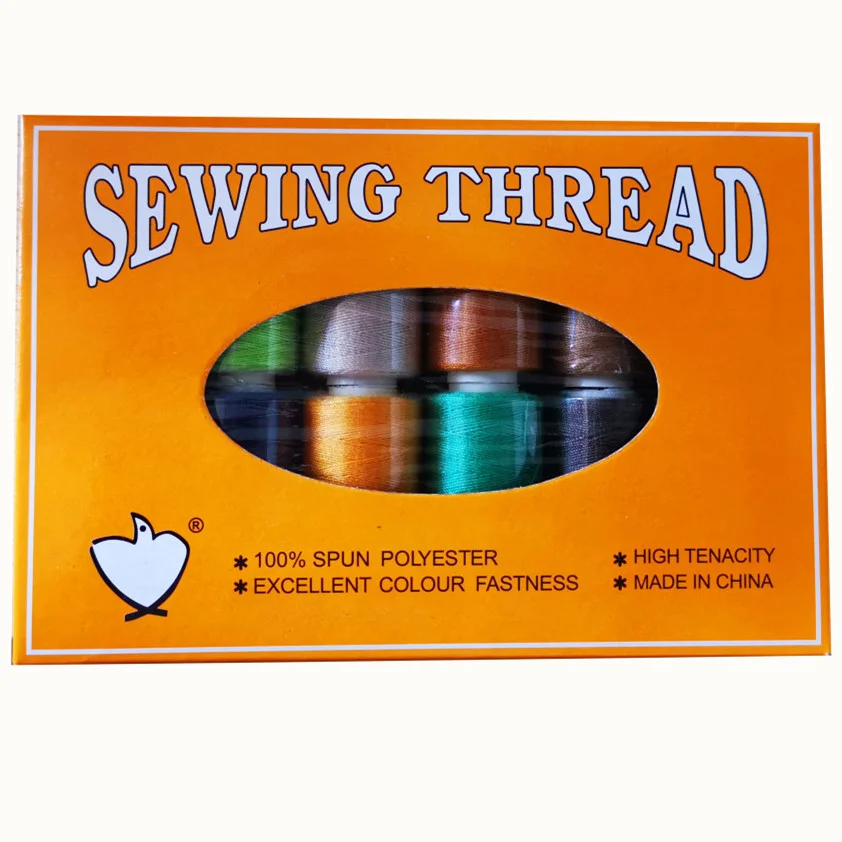 Sewing Thread Kit 100 Spun Polyester Thread 12colors Kit 500yards For