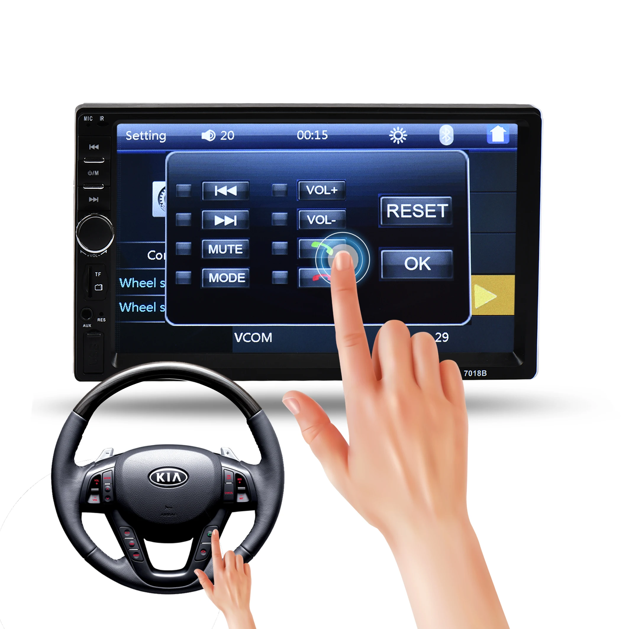 車載用 カーオーディオ Carplayカーラジオ マルチメディア プレーヤー 7018b カーラジオ 2Din カーオーディオ 7インチ1080P HDタッチ