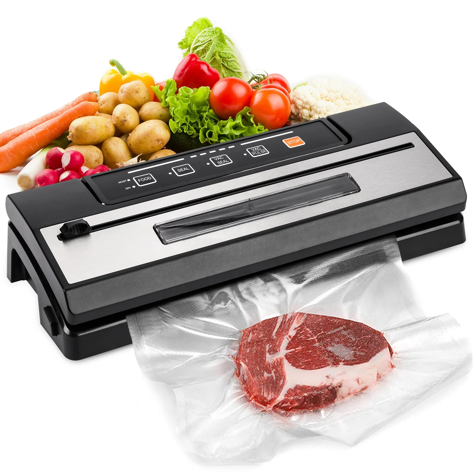 Compact Vacuum Sealer With View Window and Bag Cutter Automatic Food Sealer