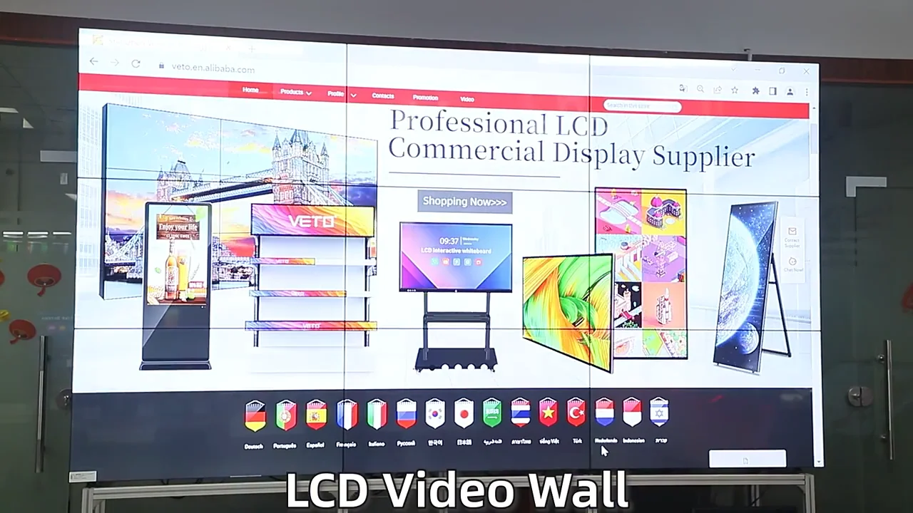 Indoor Videowall Monitor Advertising Display Narrow Bezel 2k 4k Hd 2x3